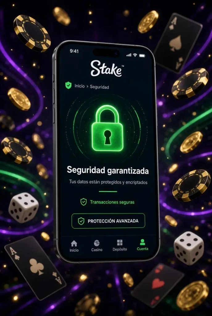 Teléfono con la página de seguridad de MyStake