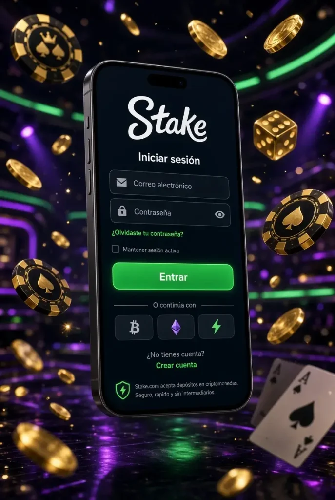 Formulario de inicio de sesión en la cuenta de MyStake desde el celular